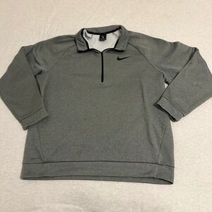 Nike Dri Fit Quarter Zip Pullover Sweatshirt Men's XL Gray Athletic Performance